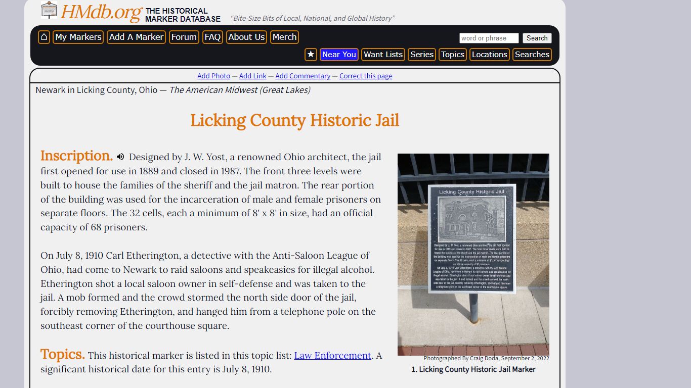 Licking County Historic Jail - The Historical Marker Database